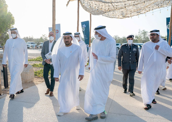 Hamdan bin Zayed inaugurates Bab Al Nojoum Al Mughira Resort; visits new Al Mirfa City Police Station