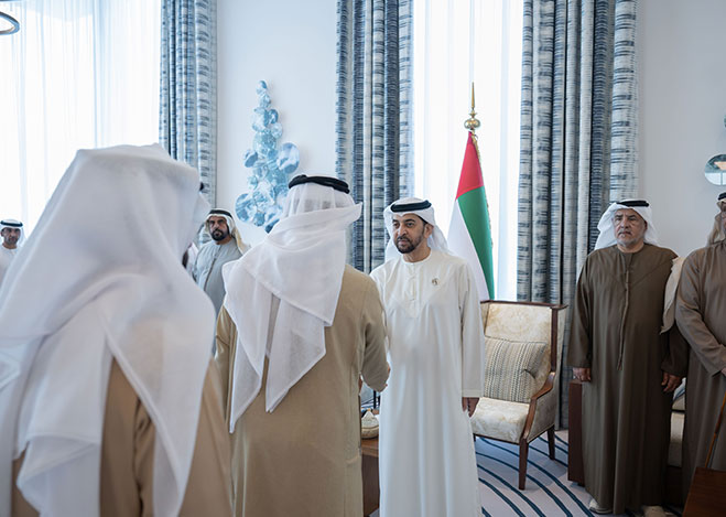 Hamdan bin Zayed receives citizens at Al Dhanna Palace