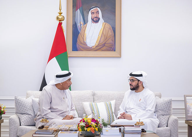 Hamdan bin Zayed receives Chairman of Higher Organising Committee of Zayed Charity Run